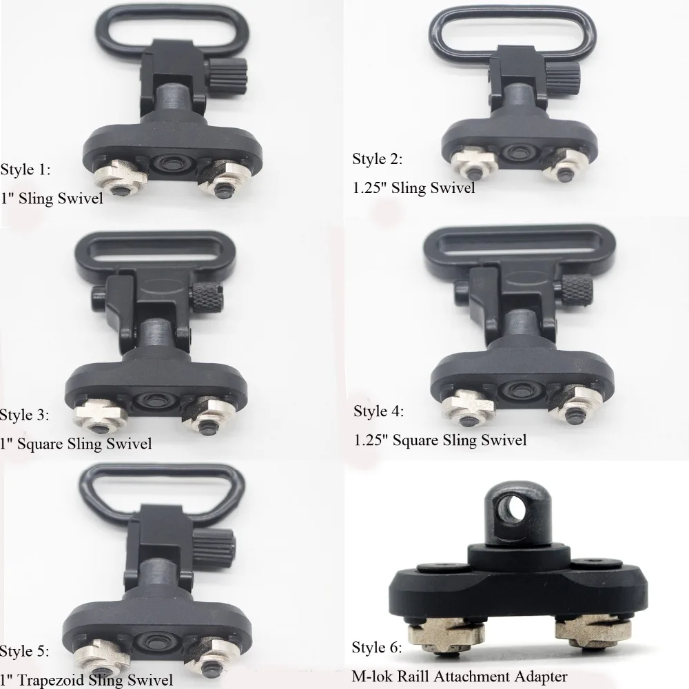 Набор направляющих TriRock 1 ''/1 25'' QD Quick Detach Sling Swivel + M lok черный цвет 6 типов