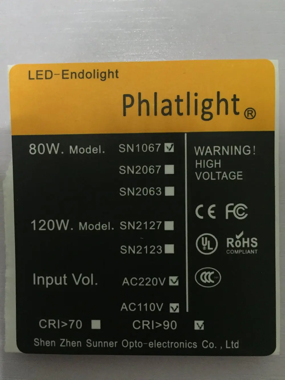 Источник светильник с высоким индексом цветопередачи 80 Вт светодиодная лампа