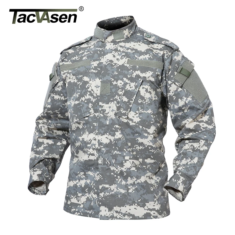 TACVASEN Мужская брендовая армейская военная куртка, пальто, тактические куртки, камуфляжная одежда армии США, BDU Combat Top TD-WHFE-011