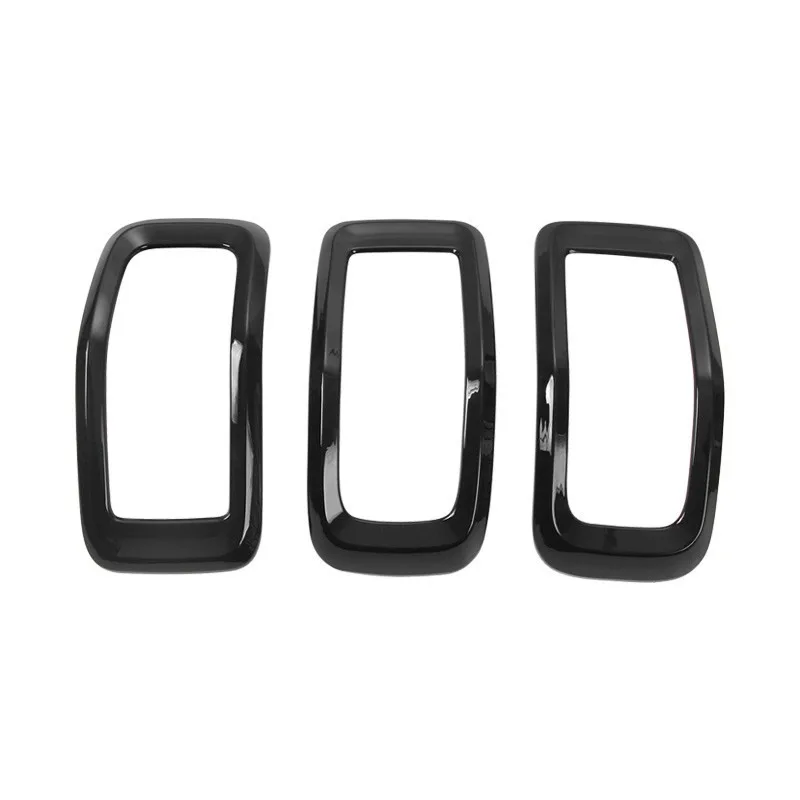 black 3 pcs MOPAI автомобильные наклейки для Jeep Cherokee+ ABS автомобильные передние декоративные решетки наклейки s Для Jeep Cherokee автомобильные аксессуары - Название цвета: black 3 pcs