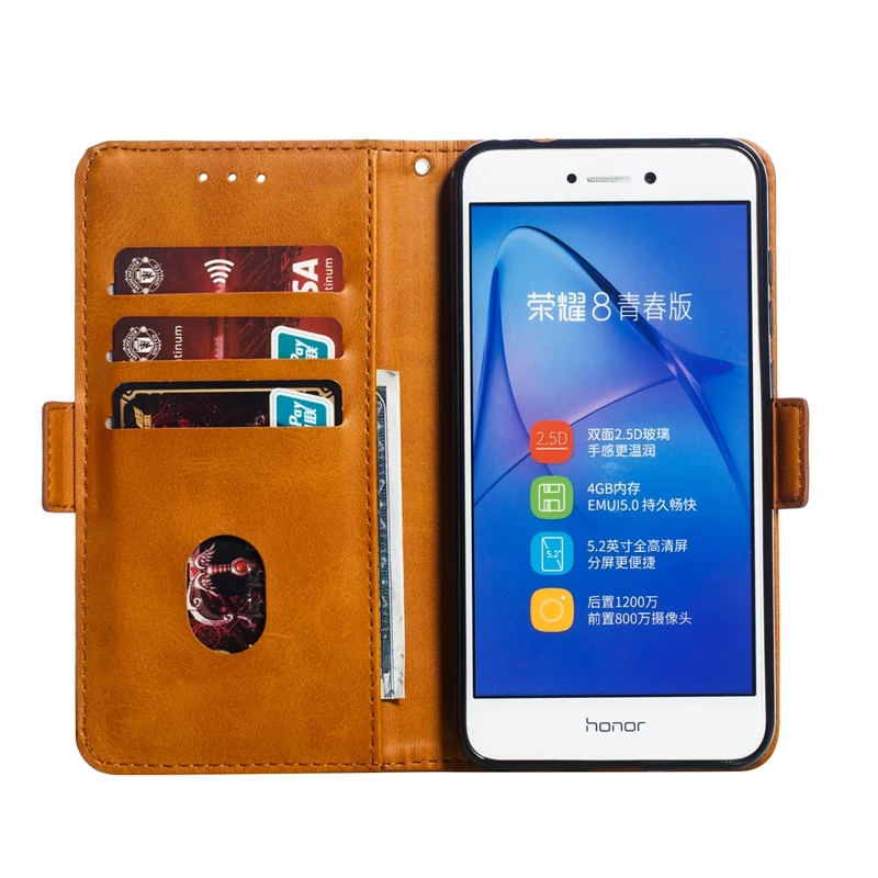 Кожаный чехол с откидной крышкой для Huawei P8 Lite 2017 подставкой телефона Etui Hawei P9