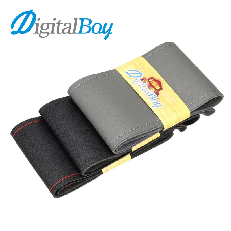 Digitalboy Черный Микрофибры Кожа Рук Сшиты Косу Машина Руль Крышка Skid Доказательство