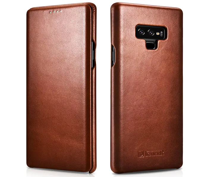 ICarer роскошный чехол из натуральной кожи для samsung Galaxy Note 9 Note8 S9 S8 плюс с округленными изогнутыми краями Винтаж серия натуральная кожа чехол