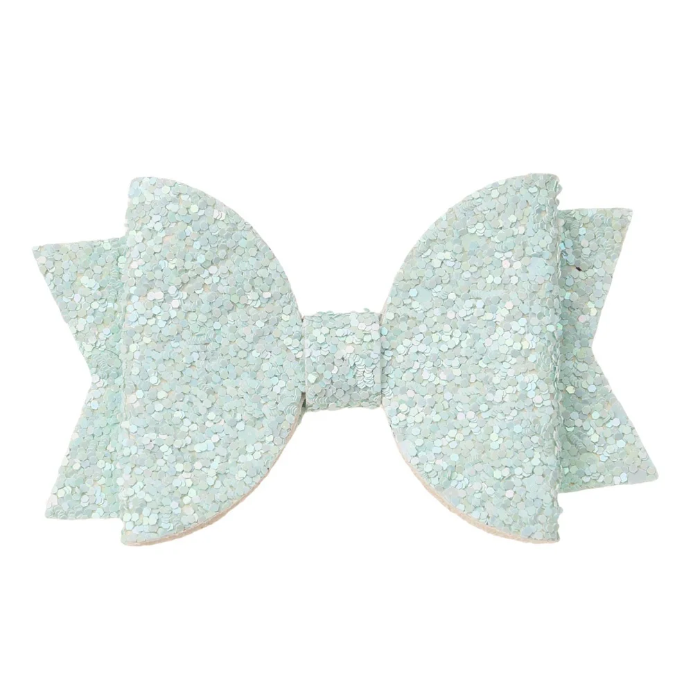 Mint Green 100 PCS 3 дюйма банты из бутика с блестками бантами аксессуар Шикарные аксессуары для волос, зажимы для волос заколка Шпилька повязка для волос - Цвет: Mint Green