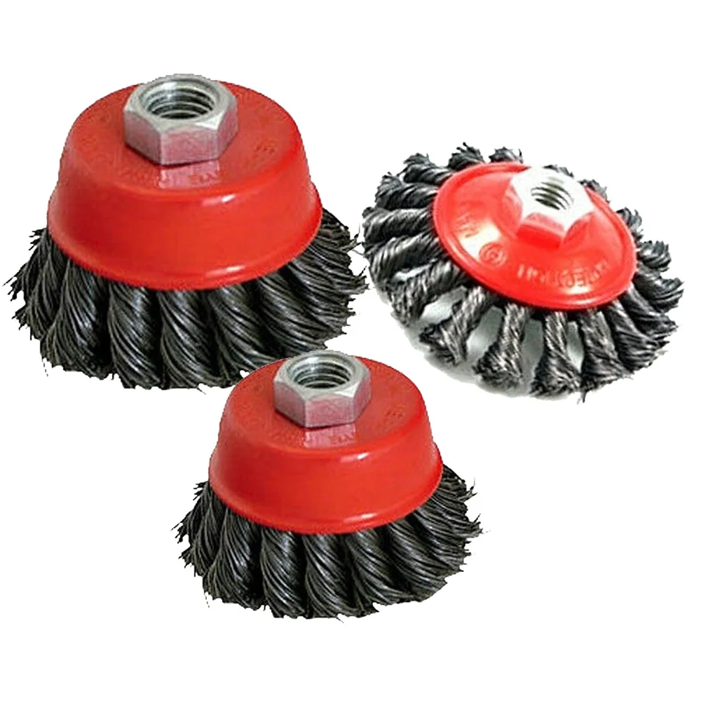 3 шт. проволочная щетка узел стальное колесо спиральный набор чашка удаления