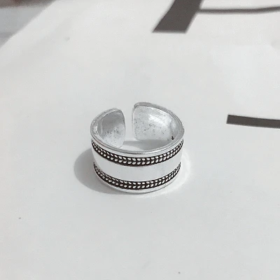 Bijoux Vintage 925 Sterling Silver Large Rings For Girl Ladies Adjustable Size Statement Ring Wedding Party Jewelry Anillos