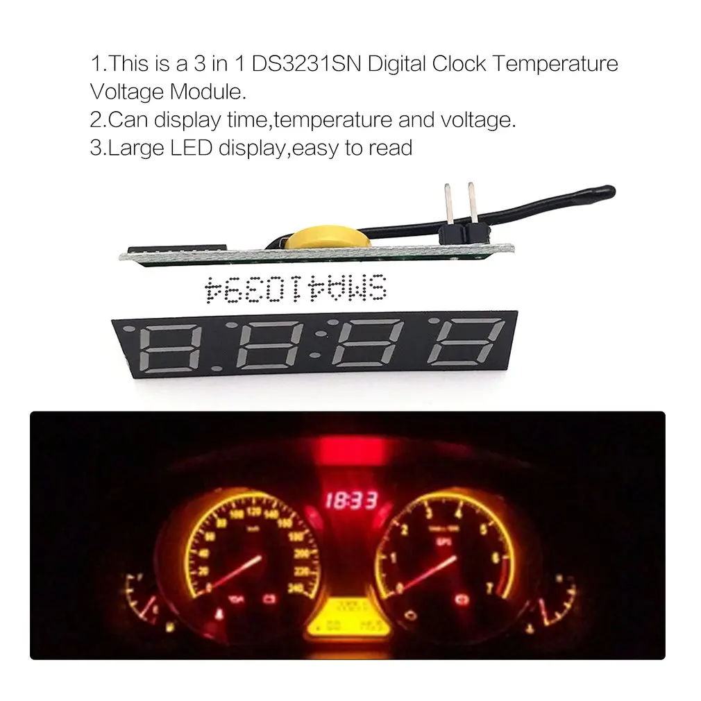 3 в 1 DS3231SN цифровой светодиодный индикатор времени температурный модуль