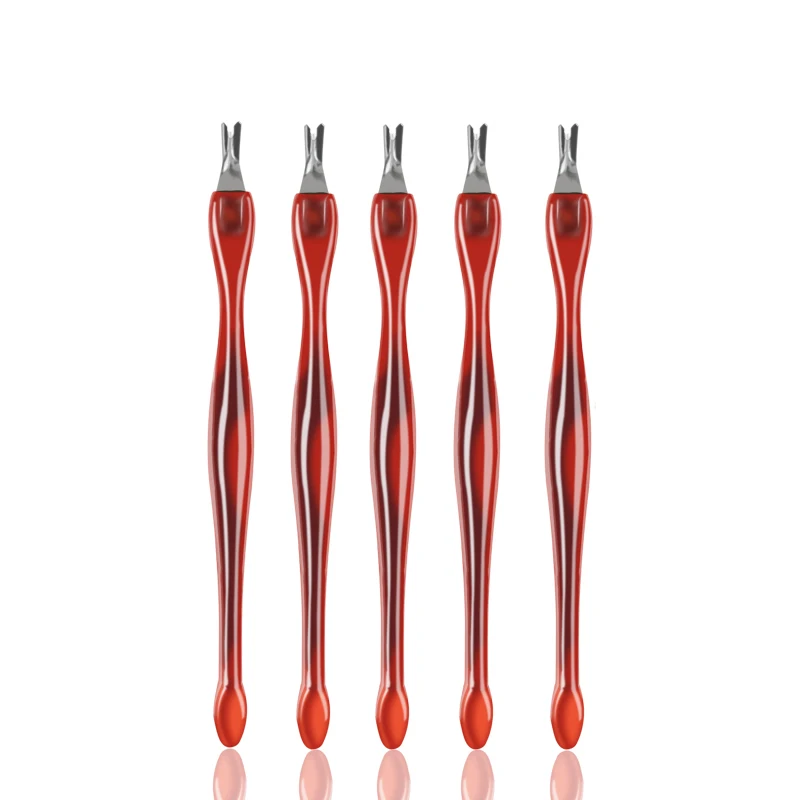 5pcs Cuticle Pushers ROHWXY Ноготь толкатель кутикулы кусачки обрезки из нержавеющей стали кусачки для ногтей резак кутикулы плоскогубцы-ножницы инструмент для маникюра - Цвет: 5pcs Cuticle Pushers