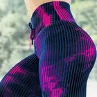 Штаны для йоги с принтом, спортивные женские колготки для занятий фитнесом, XS-XL облегающие обтягивающие леггинсы с высокой талией и пуш-ап для бега
