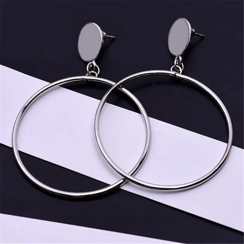 e0336silver Висячие серьги для женщин новые модные массивные серьги большие геометрические серьги Висячие висячие серьги - Окраска металла: e0336silver