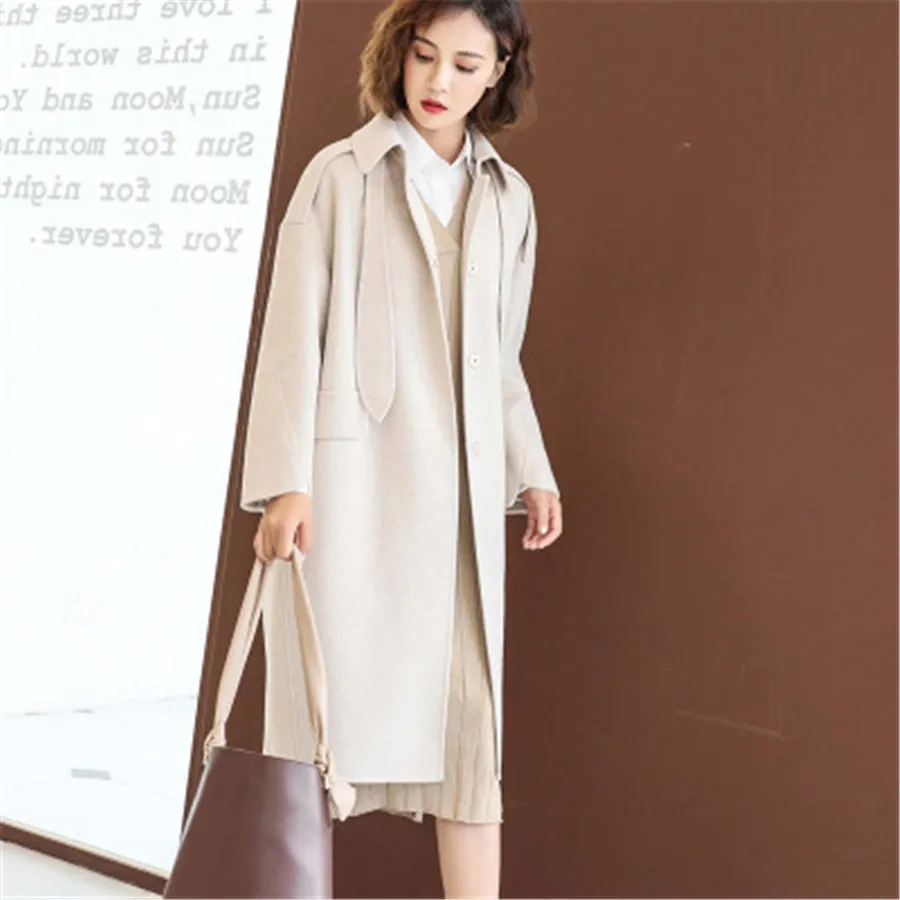 Ins/Новое высококачественное однотонное двустороннее шерстяное кашемировое