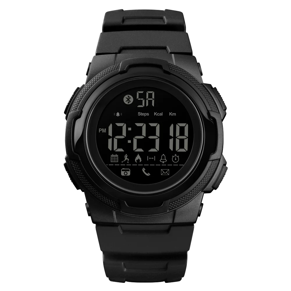 Black watch SKMEI мужские уличные спортивные часы Bluetooth цифровые часы мужские s Топ люксовый бренд водонепроницаемые военные умные часы Relogio Masculino - Цвет: Black watch