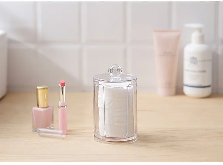 Прозрачный органайзер для макияжа 2 в 1, пластиковые ватные тампоны, коробки для женщин, органайзер для косметики, чехол, аксессуары для дома, Органайзер