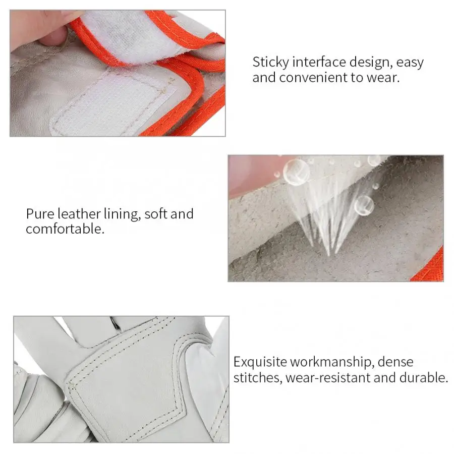 Пара антистатических сварочных перчаток из овечьей кожи антиизносостойкие