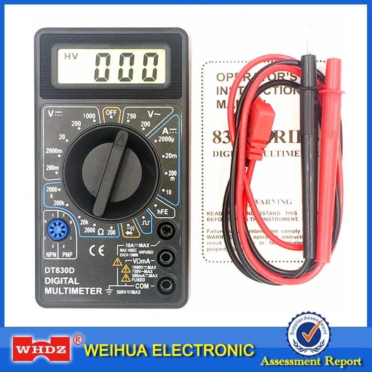 WHDZ DT 830D мини цифровой мультиметр Напряжение Ампер Ом тестер с зуммером защита от
