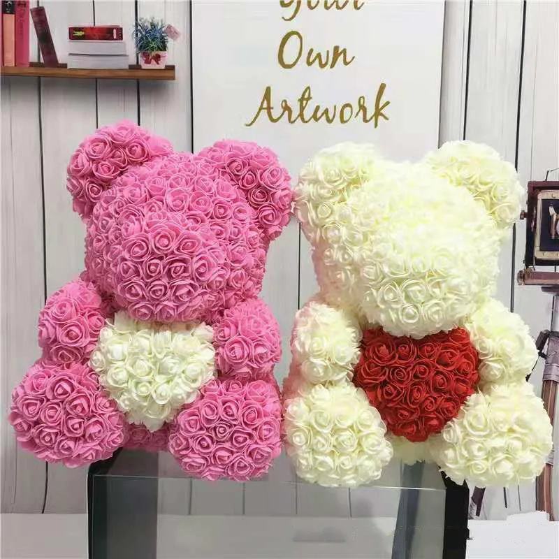 2019 Valentines' Day Gift PE Rose Bear Handmade Artificial Flower Love Girlfriend Anniversary New Year Foam | Дом и сад