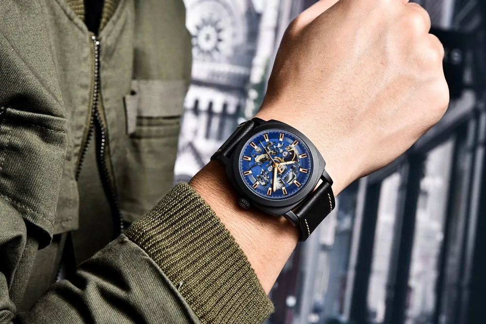 BENYAR Новые автоматические часы со скелетом мужские водонепроницаемые s Tourbillon механические часы Топ бренд Роскошные наручные часы Relogio
