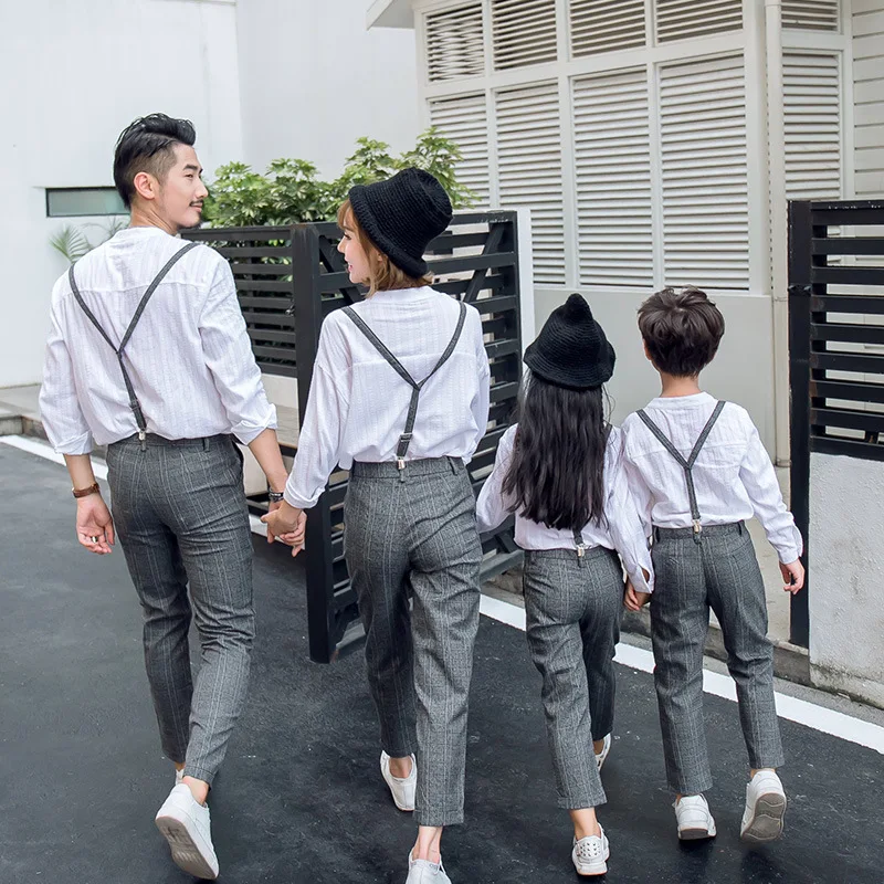 Рубашка для папы и ребенка одежда мамы дочки детские комбинезоны штаны + блузка