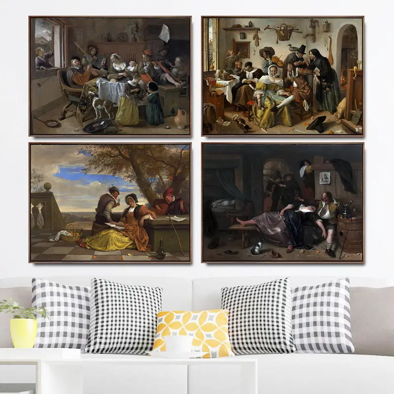 

Home Decoration Art Wall Pictures Fro Living Room Poster Print Canvas Paintings Netherlandish Jan Steen
