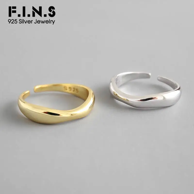 F.I.N.S необычное скрученное серебряное кольцо 925 стекируемые женские кольца на палец корейская мода обручальные кольца для женщин хорошее ювелирное изделие