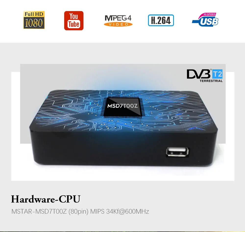 Русская коробка ТВ-тюнер DVB T2 ТВ-бокс HTMI HD 1080P DVB T2 тюнер эфирный приемник декодер Youtube IP tv wifi PVR ТВ-приставка