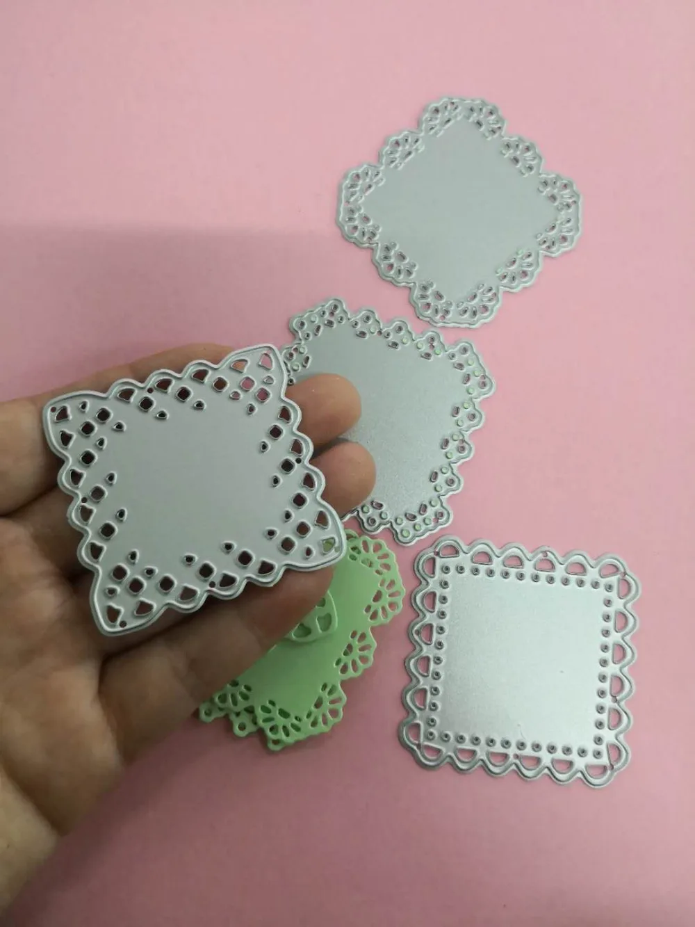 4 шт. мини Doily квадратная матрица на День святого Валентина 2019 металлическая резка