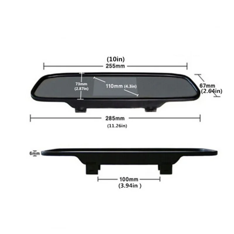 4 3 &quotTFT lcd Камера заднего вида зеркало для парковки ЖК-дисплей высокой четкости