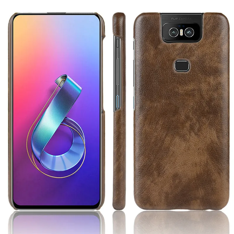 Для Asus Zenfone 6 ZS630KL из искусственной кожи кожа с рисунком Litchi Твердый чехол для Asus Zenfone 6z ZS630KL ZS 630KL чехол для телефона