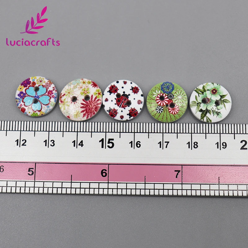 Lucia crafts 48 шт./лот 15 мм случайный смешанный плед в горошек Раскрашенные Деревянные Пуговицы Швейные принадлежности для скрапбукинга «сделай сам» E0231