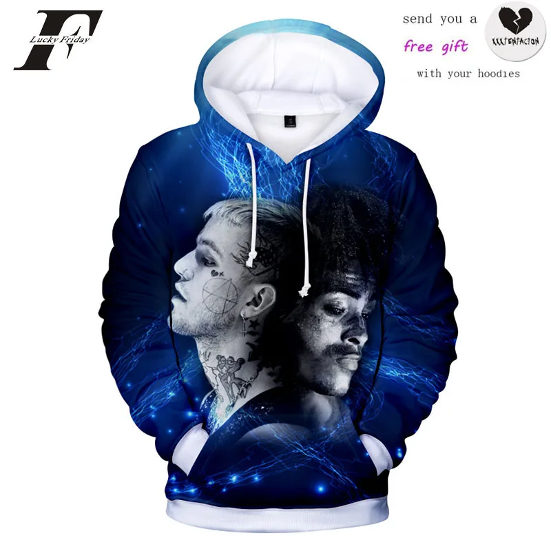 XXXtentacion and lil peep толстовки с 3D принтом толстовки Harajuku Женская/Мужская Уличная одежда с длинным рукавом одежда в стиле хип-хоп 4XL