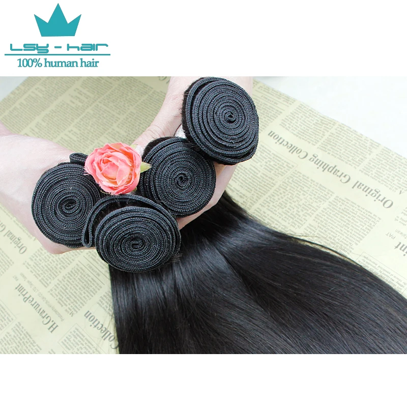 4 Связки Перуанский Девы Волос Прямой 7А Необработанные Человеческих Прямо