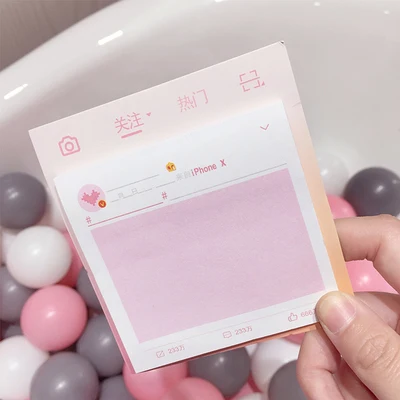 D Kawaii розовый ins блокнот для заметок с липкими заметками милый подарок для девочки Блокнот Канцелярские Товары для офиса и школы - Цвет: D