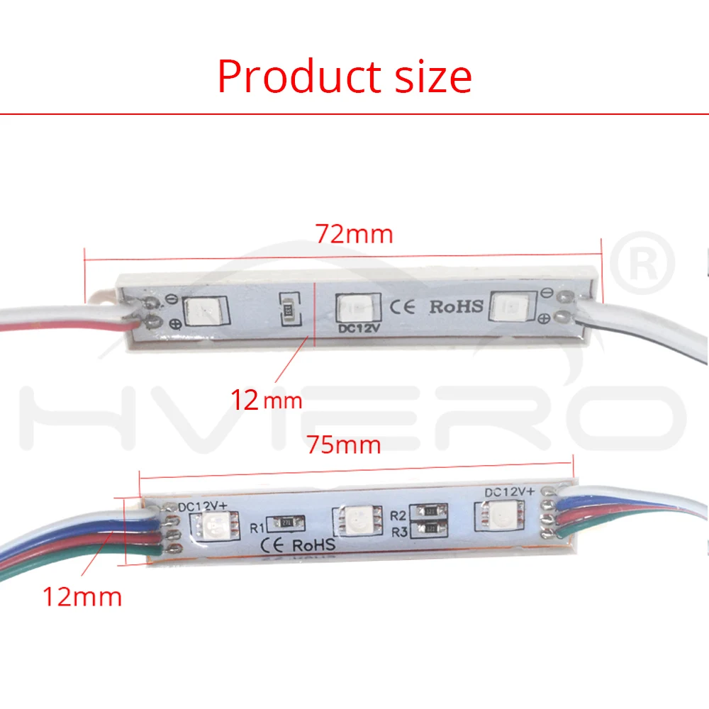 20X5050 SMD 3 светодиодный водонепроницаемый IP65 DC 12V светильник белый зеленый красный синий теплый-белый светодиодный светильник s для букв