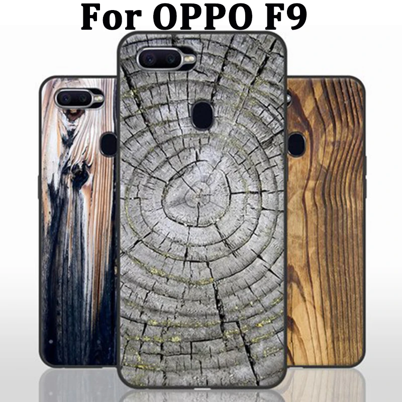 

2pcs Fashion Wood grain For OPPO F9 Case Cover Soft cases For OPPOF9 Case For OPPO F 9 shell back cover fundas For OPPO F9 coque