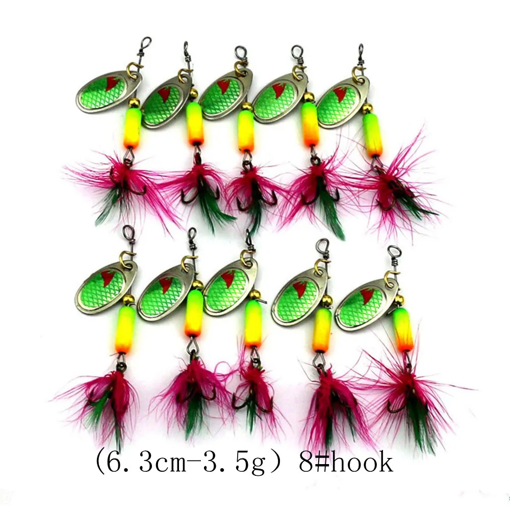 2PCS Compound Feather Sequins New Hot 10 Models Artficial Bait Fishing Lures Tackle False | Спорт и развлечения