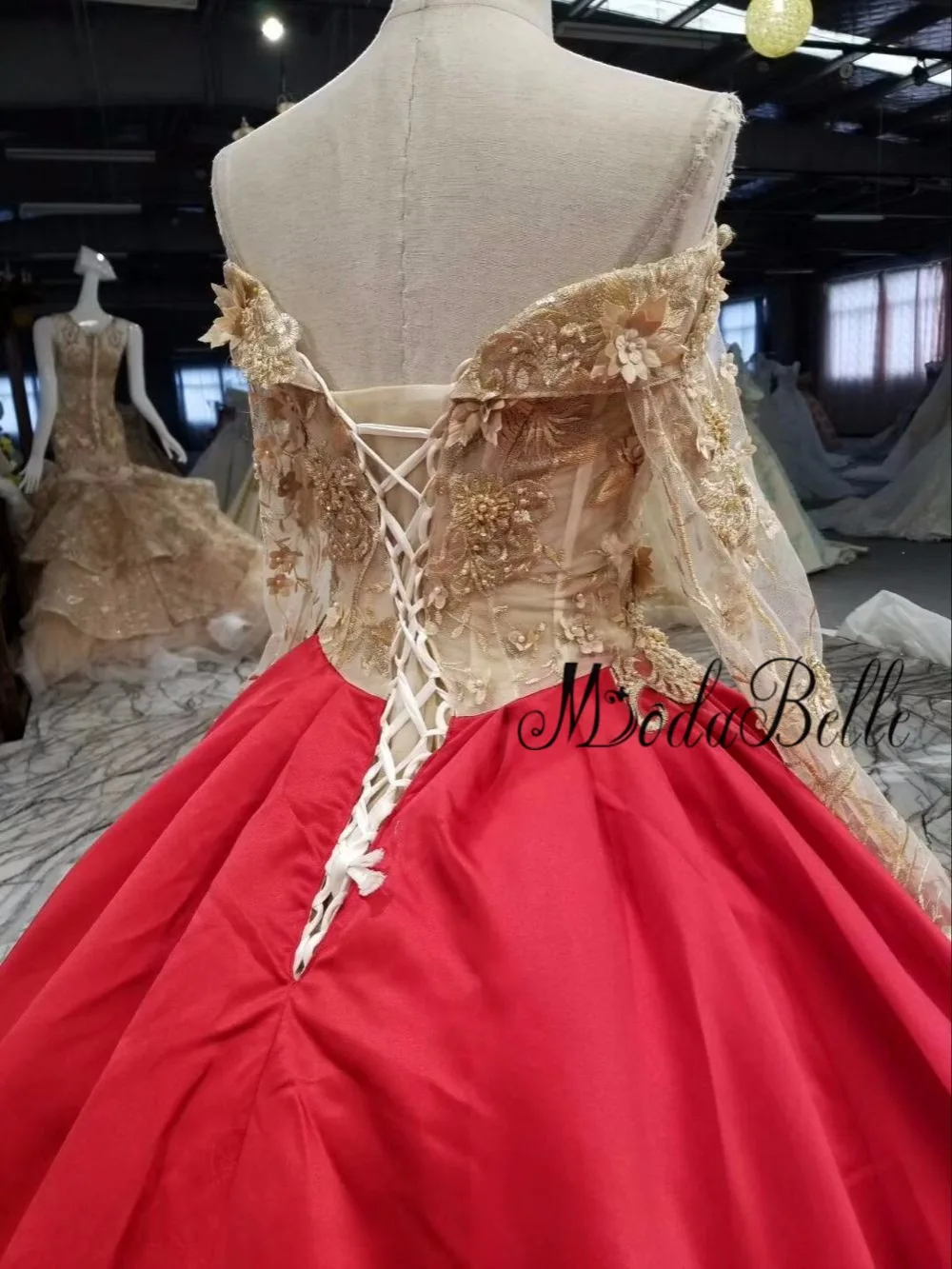 Бальное платье modabelle 2018 красного и золотого цвета вечерние платья с рукавами