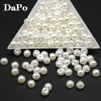 6mm 200pcs white imitation pearls buttons side hole plastic clothing collar beads material decorative accessories free shipping