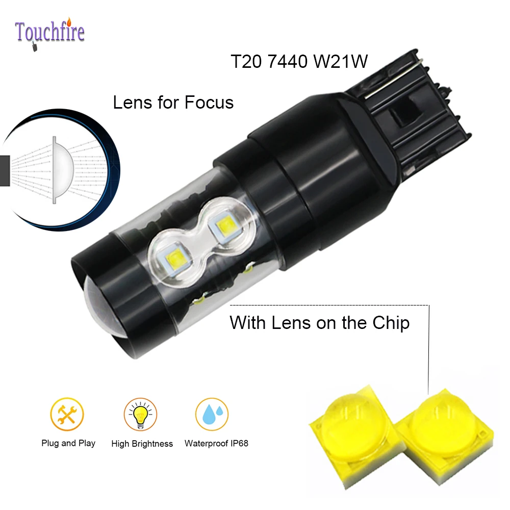 10 шт. 1156 P21W PY21W BAU15S T20 W21W 7440 7443 WY21W светодиодные Canbus автомобильные лампы обратного
