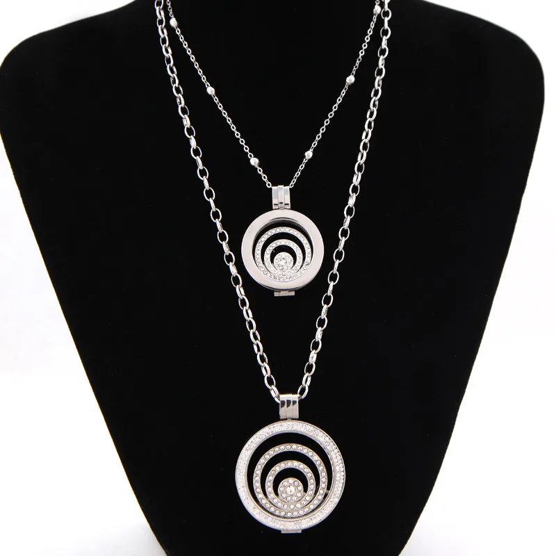 Vinnie Дизайн Ювелирные изделия мое ожерелье в форме монеты с 2 шт хрустальный