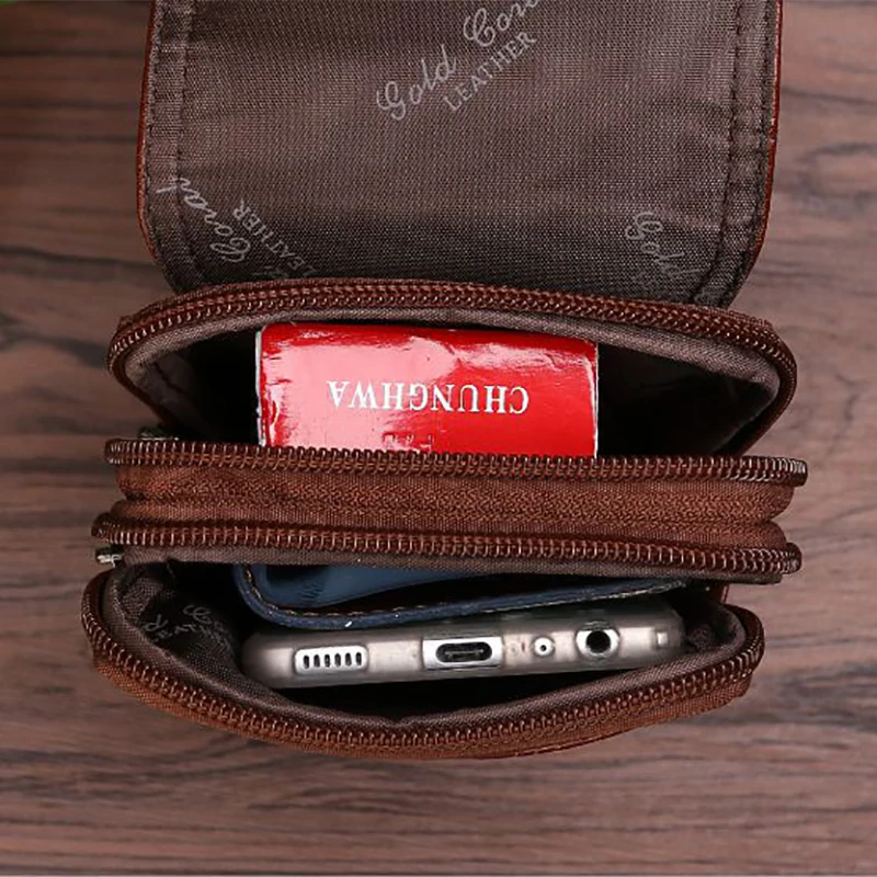 Мужская маленькая сумка мессенджер из натуральной кожи повседневный кросс боди