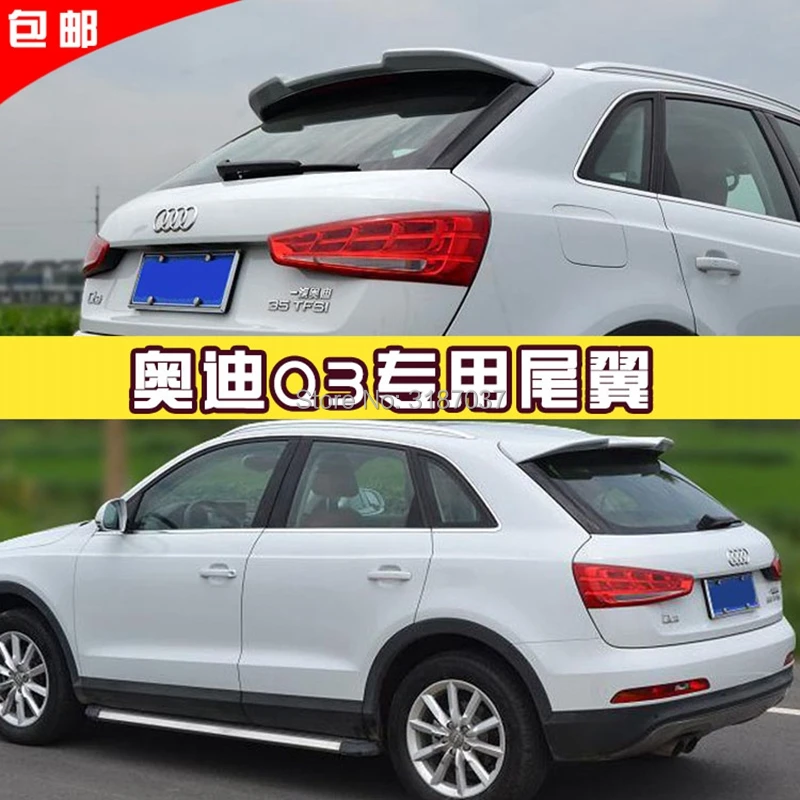 Для Audi Q3 спойлер Audi Q3 ABS пластик Неокрашенный задний спойлер на крыло, крышу багажника губы крышка багажника автомобиля стиль с цветом
