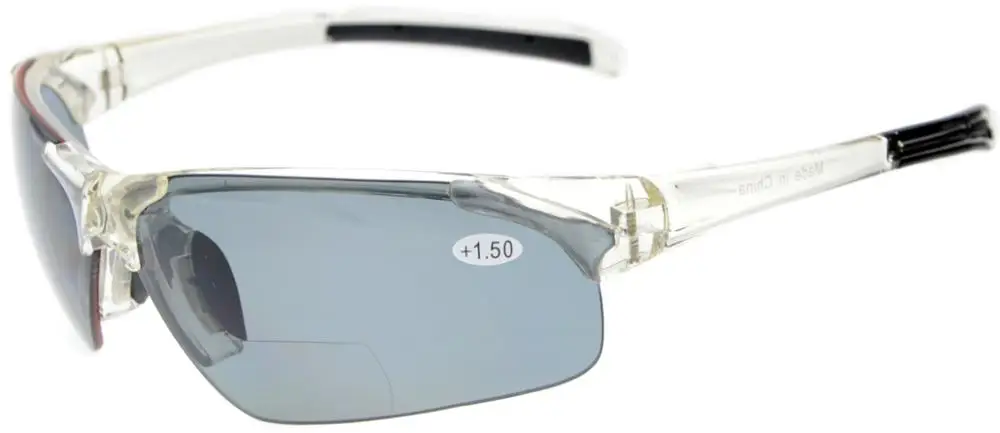 TH6186 бифокальные Eyekepper TR90 небьющиеся спортивные half-оправы бифокальные очки+ 1,0/1,5/2,0/+ 2,5/+ 3,0 - Цвет оправы: Clear Frame
