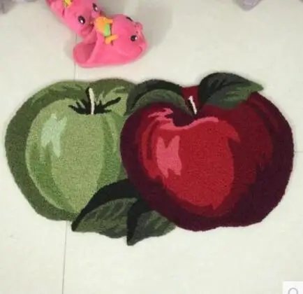 Зеленые и красные яблоки ковер коврик для фруктов проданы нащего завода|apple rug|mat