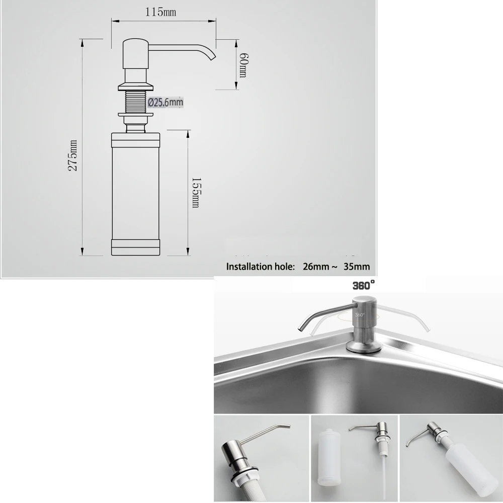 304 дезинфицирующее средство для рук из нержавеющей стали кухонной раковины |