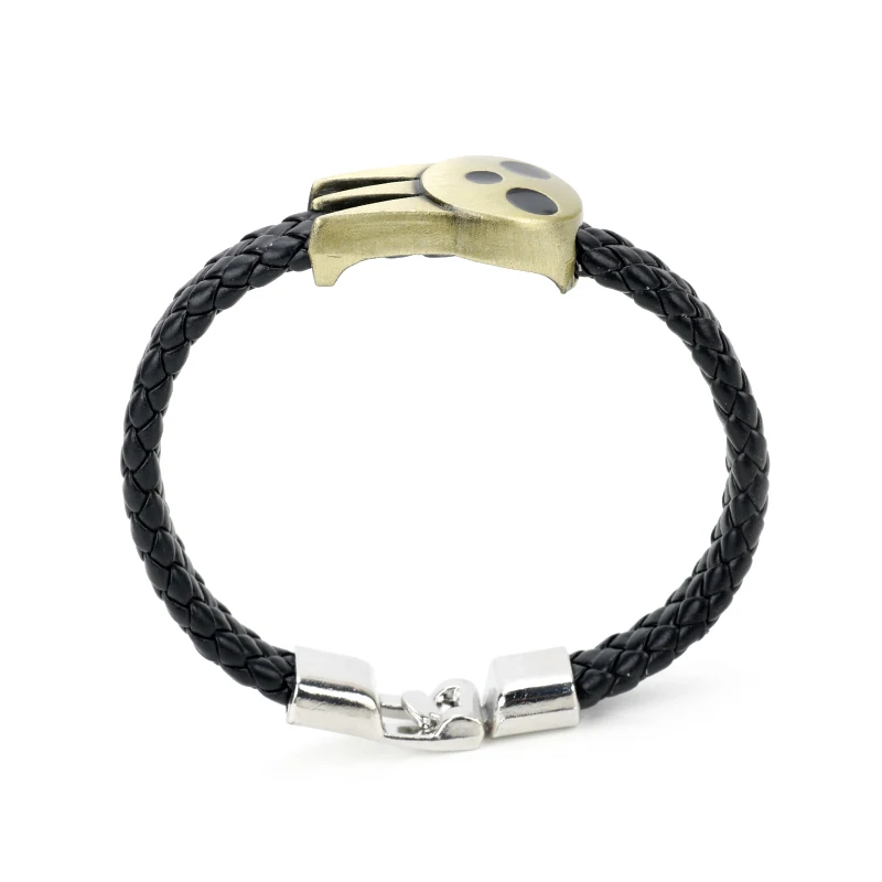 Classic Anime Soul Eater Dead Kid logo Bracelet Men Weave Leather Bracelets for Women Boys Jewelry Buckle Wristbands | Украшения и