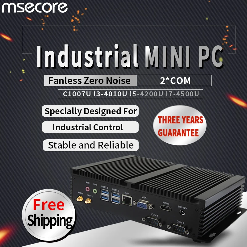 MSECORE Core i5 4200U игровой мини ПК настольный компьютер Windows 10 без вентилятора linux barebone неттоп без вентилятора HTPC HD4400 4K 300M wifi