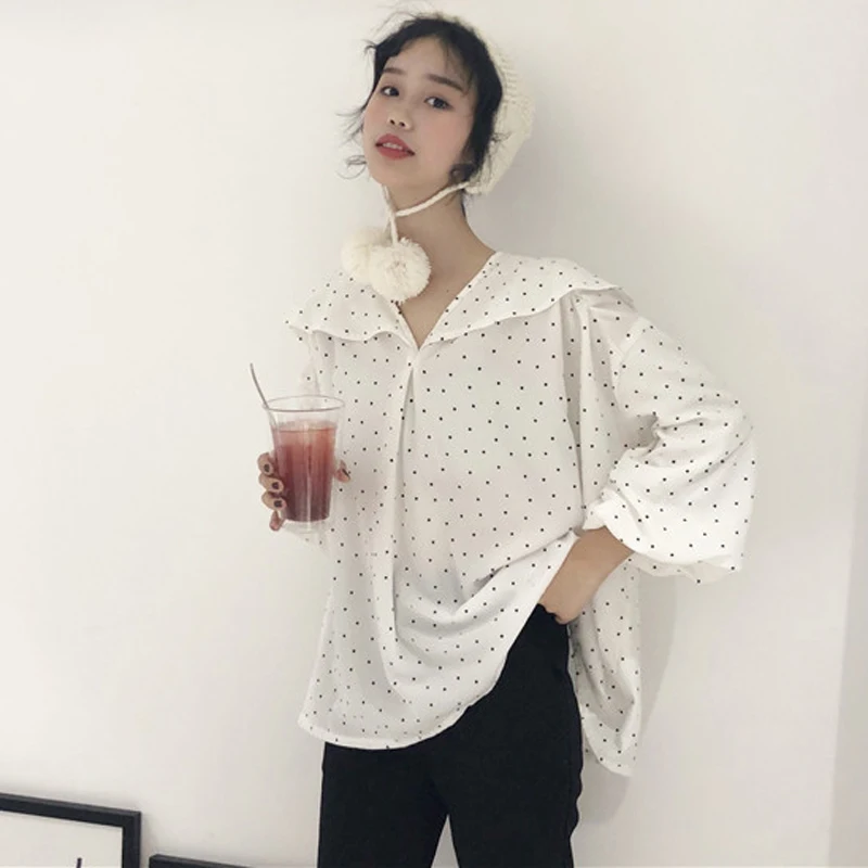 Женские топы и блузки 2019 весенние корейские повседневные модные рубашки