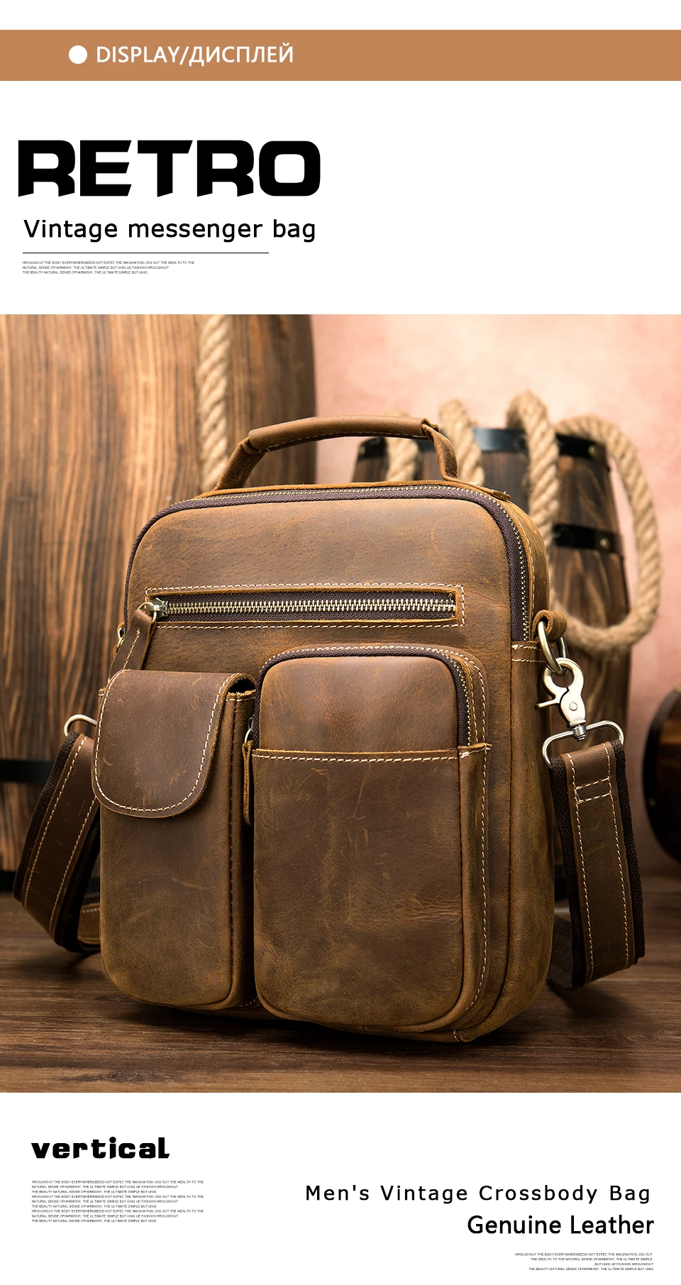WESTAL men's shoulder/crossbody bags genuine leather messenger bag men’s shoulder bag for men handbag flap zipper vintage bags