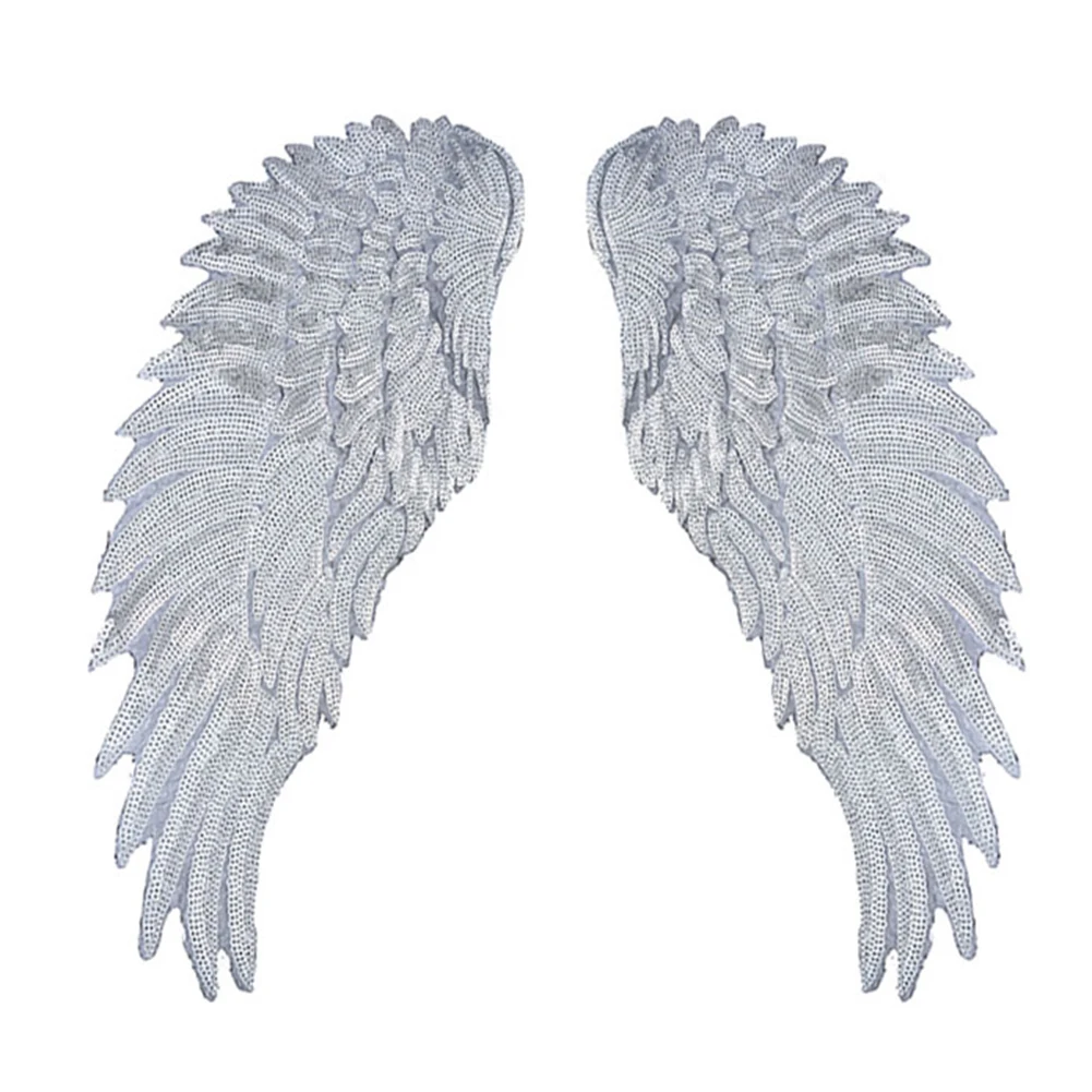 Крылья ангела перо блесток вышитые ткани большой патч аппликация палка одежда