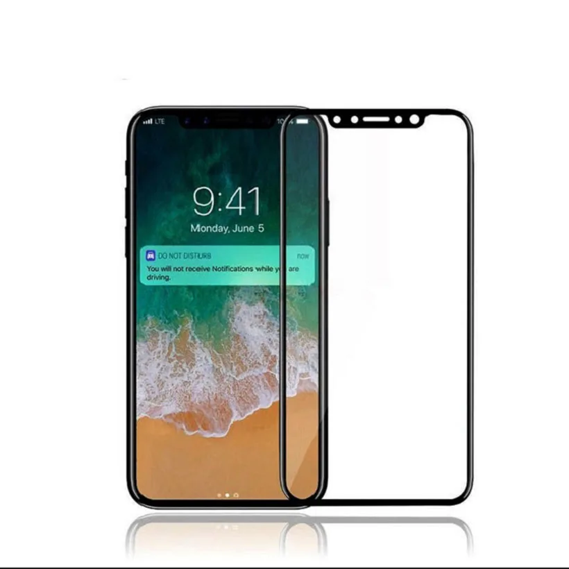 5D изогнутая полноэкранная Защитная пленка для фронтального экрана iPhoneX черное